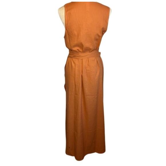 NWT Andie The Maxi Wrap Dress in Auburn Linen Blend Size XS - Picture 2 of 5